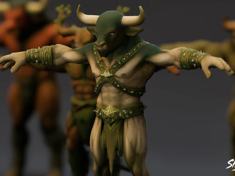 Complete Minotaur T-Pose Pack 3D Model