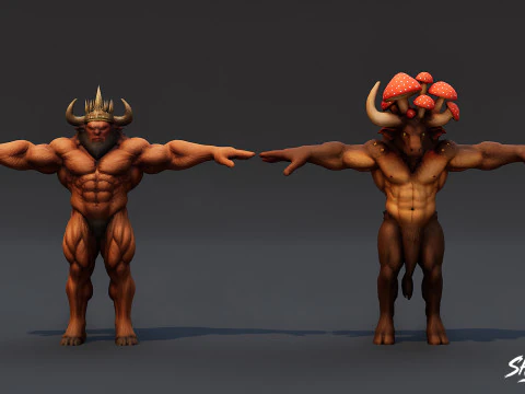 Complete Minotaur T-Pose Pack 3D Model