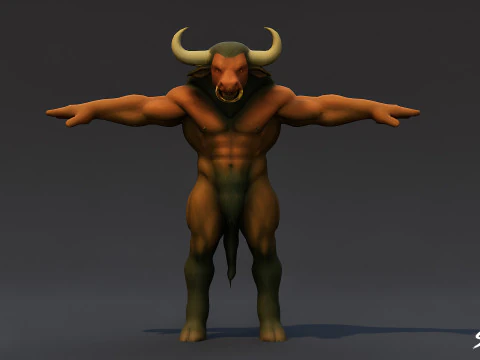 Complete Minotaur T-Pose Pack 3D Model