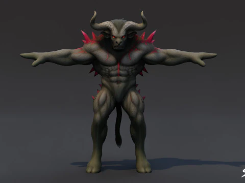 Complete Minotaur T-Pose Pack 3D Model