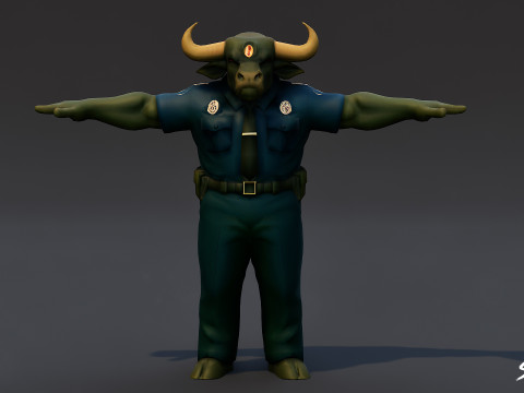 Paket T-Pose Minotaur Lengkap Model 3D