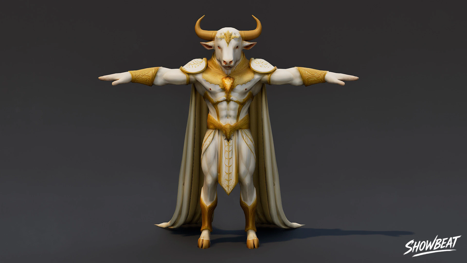 Celestial Minotaur T-Pose 3D Model .c4d .max .obj .3ds .fbx .stl .blend
