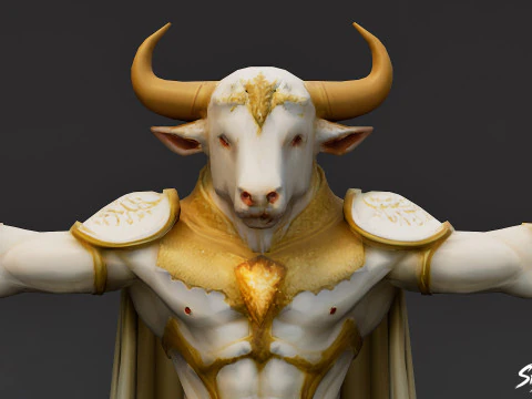 Celestial Minotaur T-Pose 3D Model