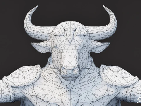 Celestial Minotaur T-Pose 3D Model