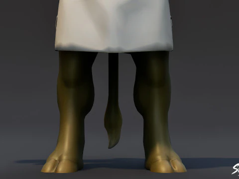 Chef Minotaur T-Pose 3D Model