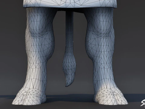 Chef Minotaur T-Pose 3D Model