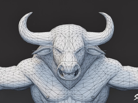 Minotaure classique V01 T-Pose Modèle 3D