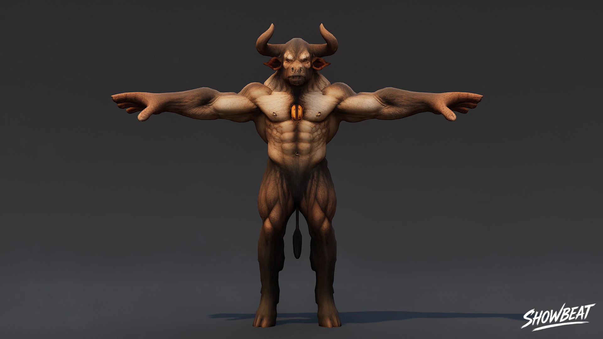 Corrupted Minotaur T-Pose 3D Model .c4d .max .obj .3ds .fbx .stl .blend 