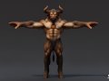 Corrupted Minotaur T-Pose Model 3D
