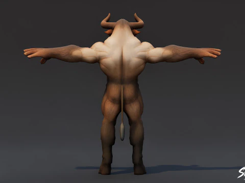 Corrupted Minotaur T-Pose 3D Model