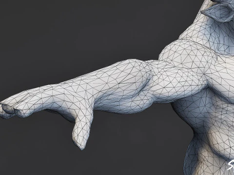 Corrupted Minotaur T-Pose 3D Model