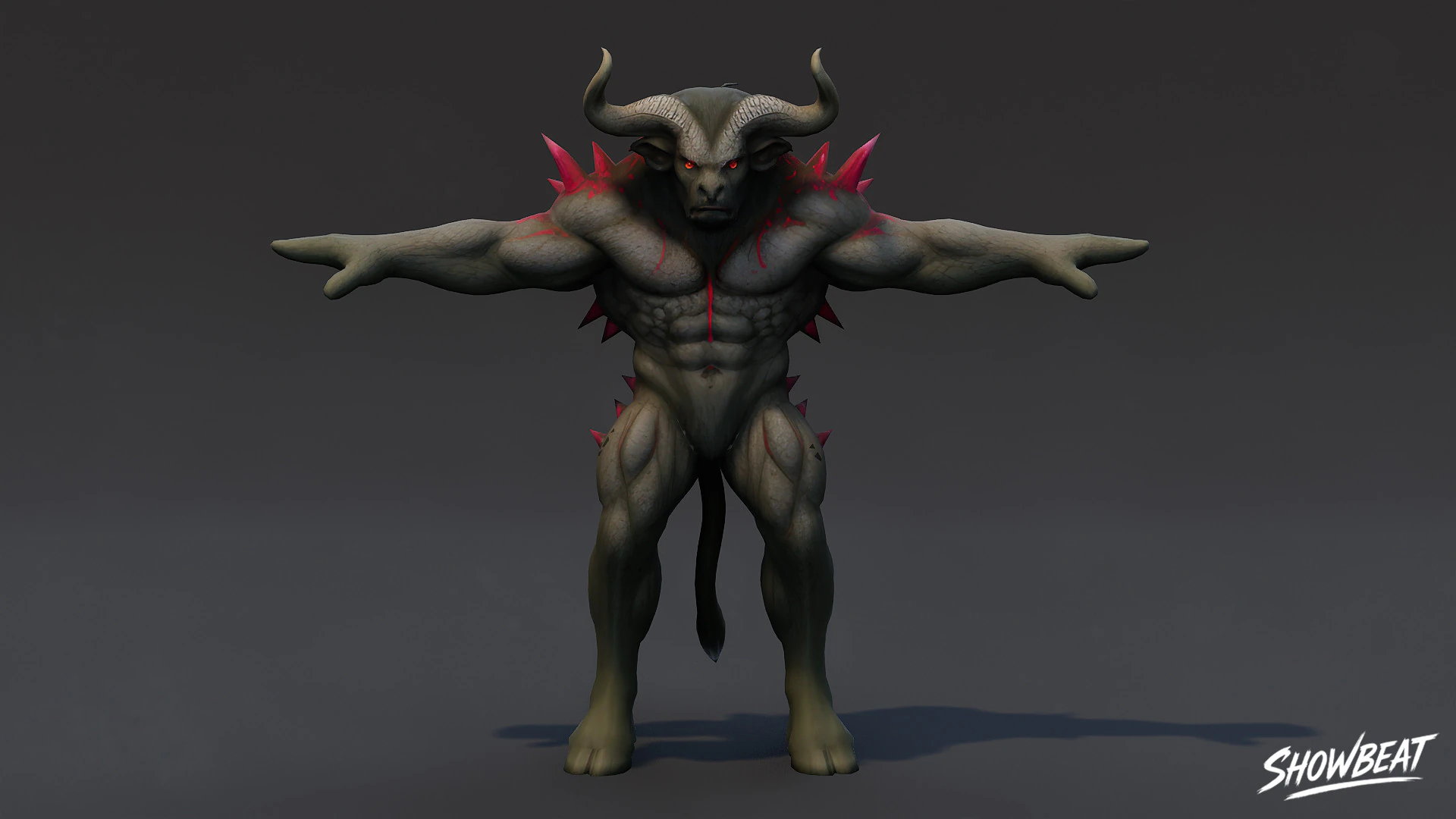 Cursed Minotaur T-Pose 3D Model .c4d .max .obj .3ds .fbx .stl .blend