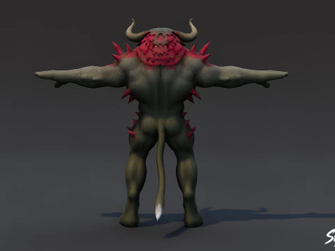 Cursed Minotaur T-Pose 3D Model