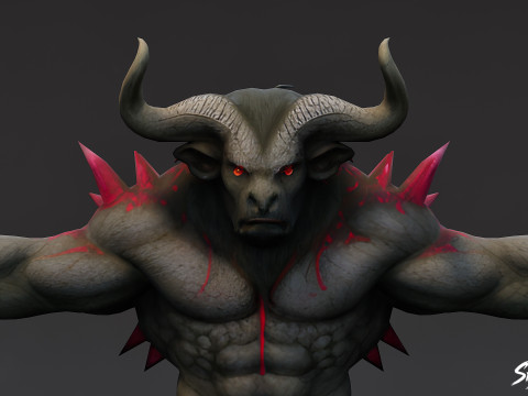 呪われたミノタウロスのTポーズ 3Dモデル