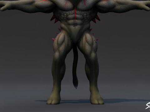 呪われたミノタウロスのTポーズ 3Dモデル