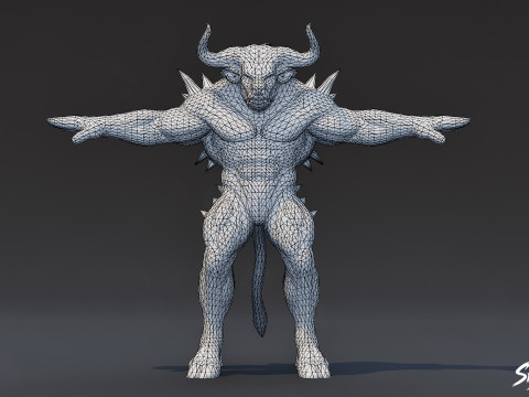 呪われたミノタウロスのTポーズ 3Dモデル