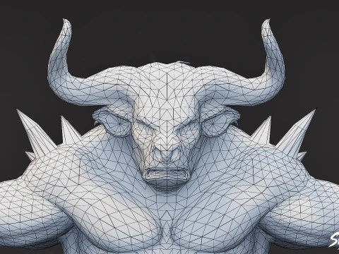 Cursed Minotaur T-Pose 3D Model
