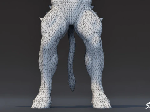 Cursed Minotaur T-Pose 3D Model