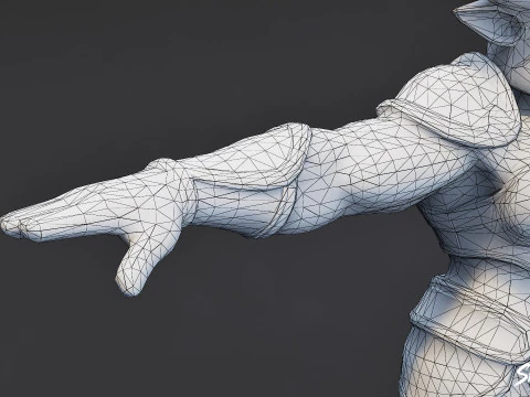 Жінка-Воїн Мінотавра Т-поза 3D Модель