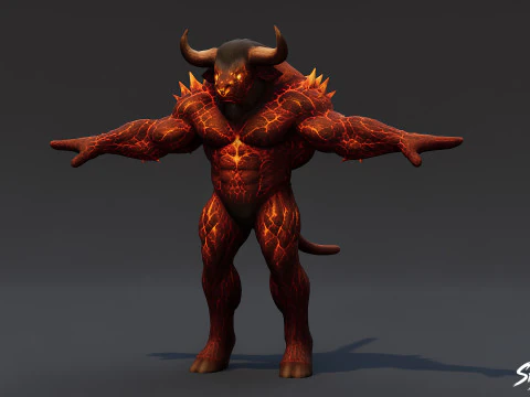 Pozycja T Ognistego Minotaura Model 3D