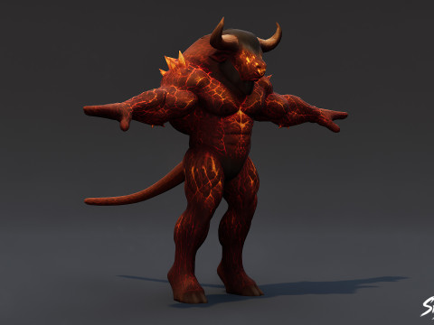 불 미노타우로스 T-포즈 3D 모델