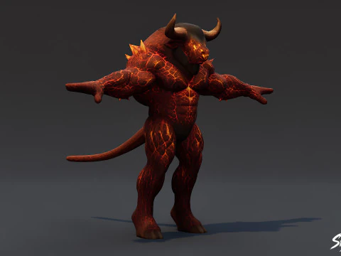 Pozycja T Ognistego Minotaura Model 3D