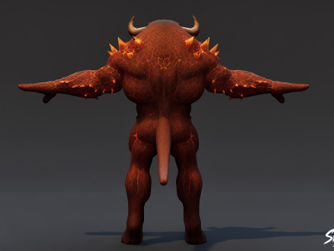 불 미노타우로스 T-포즈 3D 모델