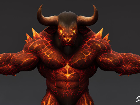 불 미노타우로스 T-포즈 3D 모델