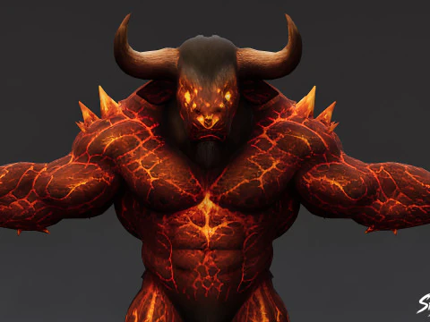 Pozycja T Ognistego Minotaura Model 3D