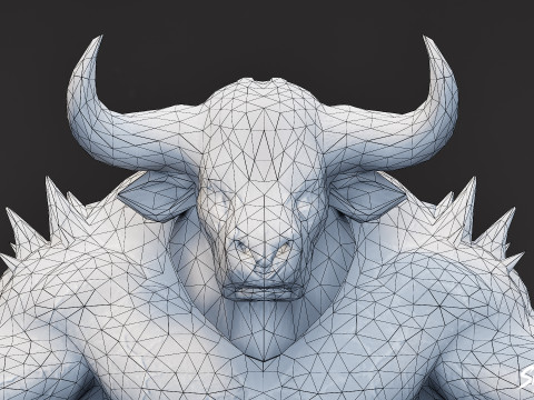 불 미노타우로스 T-포즈 3D 모델