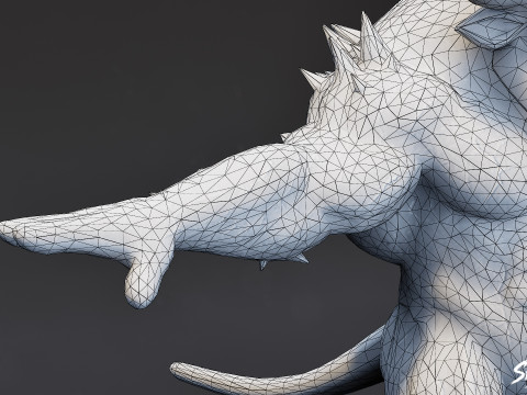 불 미노타우로스 T-포즈 3D 모델