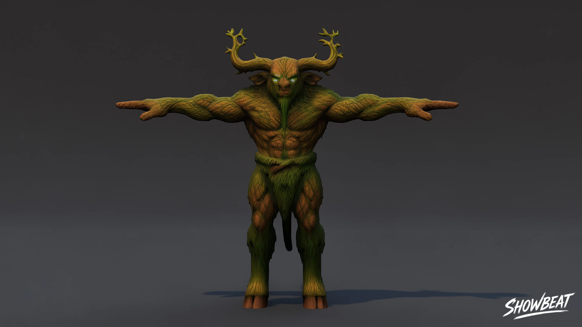 Forest Minotaur T-Pose 3D Model .c4d .max .obj .3ds .fbx .stl .blend 