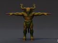 Forest Minotaur T-Pose Model 3D