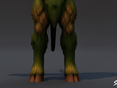 Pose T Minotaur Hutan Model 3D