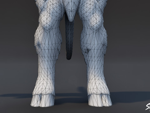 Pose T Minotaur Hutan Model 3D