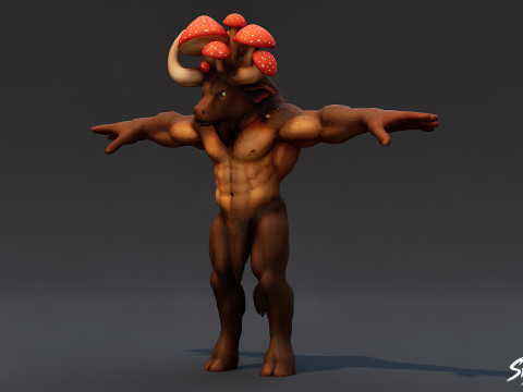 Т-поза грибного минотавра 3D Модель