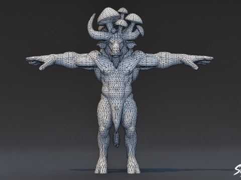 Т-поза грибного минотавра 3D Модель