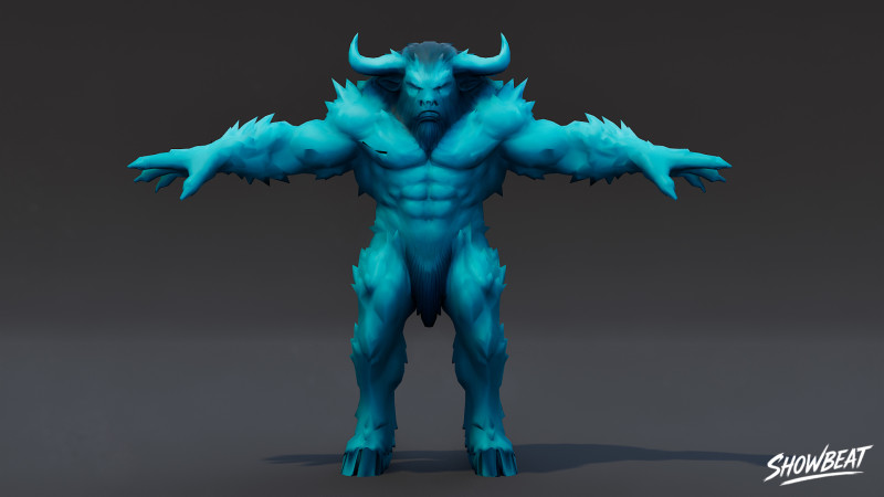 Pose en T du minotaure de glace Modèle 3D .c4d .max .obj .3ds .fbx .stl .blend