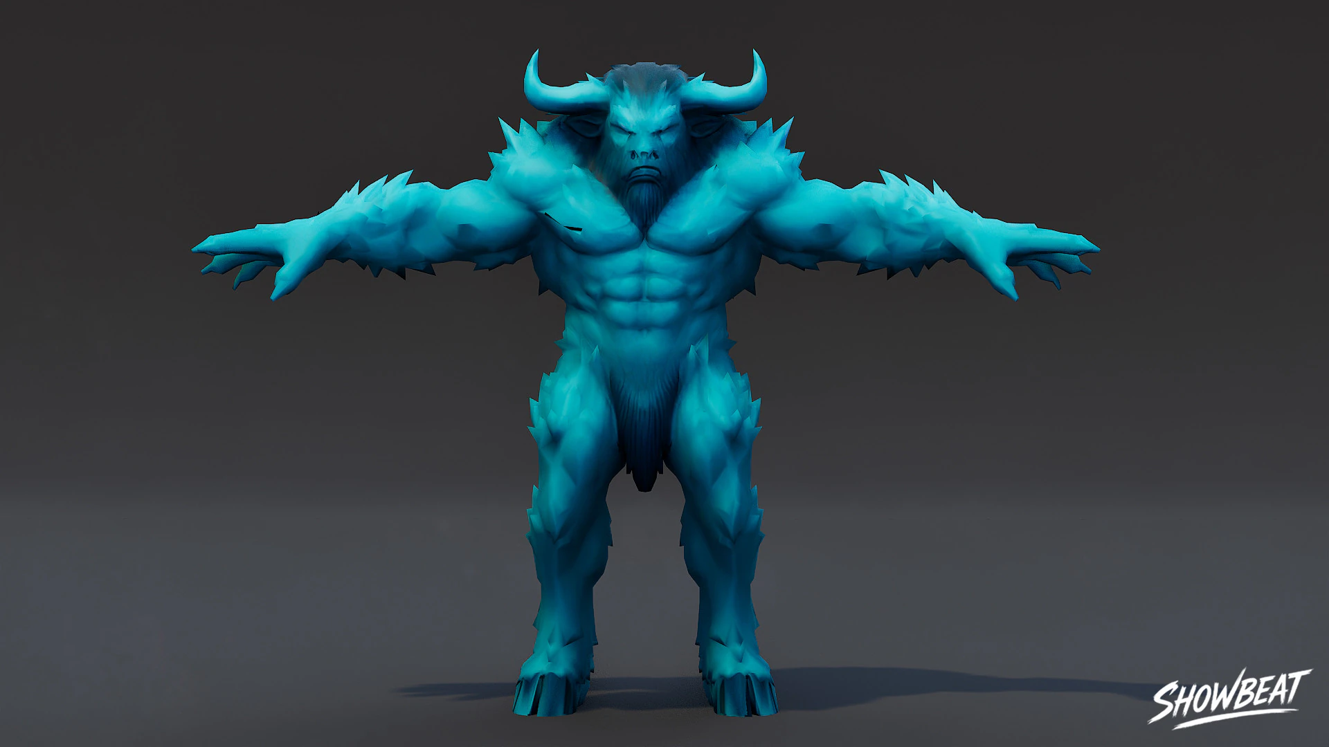Ice Minotaur T-Pose 3D Model .c4d .max .obj .3ds .fbx .stl .blend 