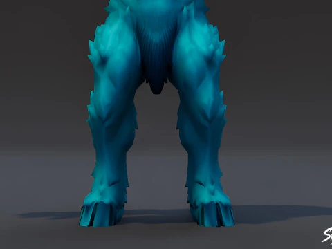 Ice Minotaur T-Pose 3D Model