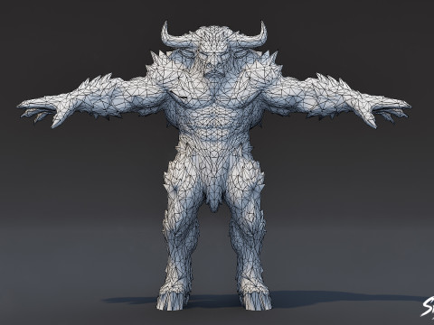 Pose en T du minotaure de glace Modèle 3D