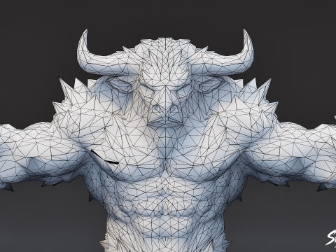 Pose en T du minotaure de glace Modèle 3D