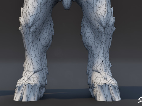 Pose en T du minotaure de glace Modèle 3D