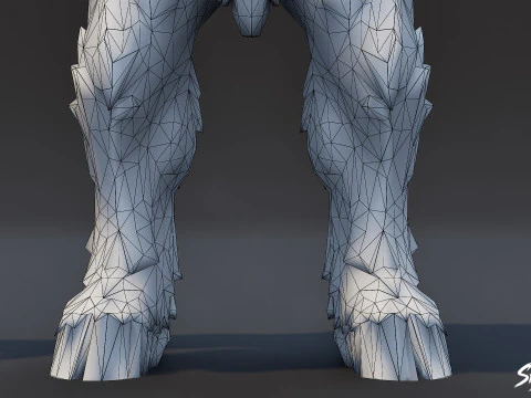 Ice Minotaur T-Pose 3D Model