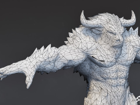 Pose en T du minotaure de glace Modèle 3D