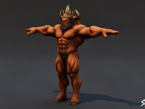 किंग मिनोटौर टी-पोज़ 3D मॉडल