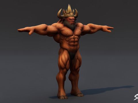 किंग मिनोटौर टी-पोज़ 3D मॉडल