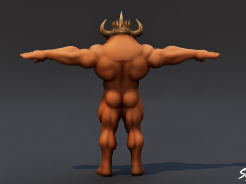 किंग मिनोटौर टी-पोज़ 3D मॉडल