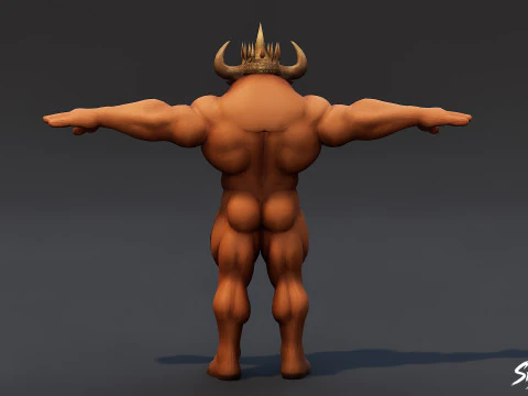 King Minotaur T-Pose 3D Model