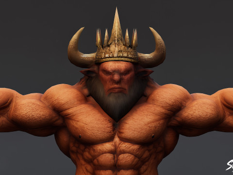 किंग मिनोटौर टी-पोज़ 3D मॉडल